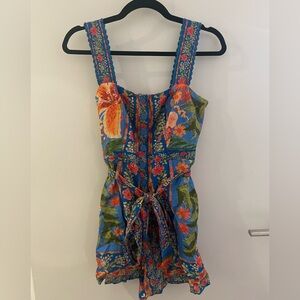 FARM Rio Blue and Orange Paisley One Piece